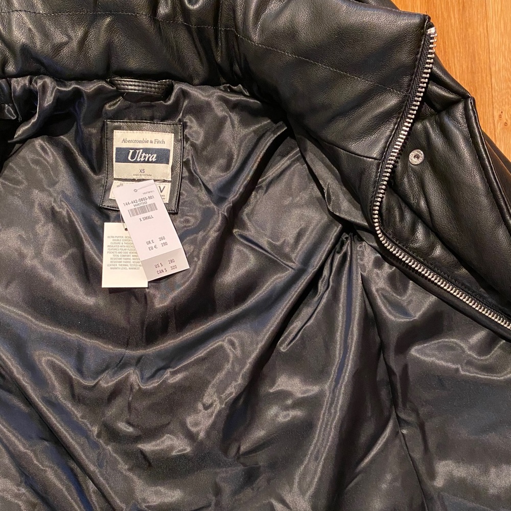 NWT Abercrombie Vegan Leather Ultra Long Puffer - Picture 12 of 12